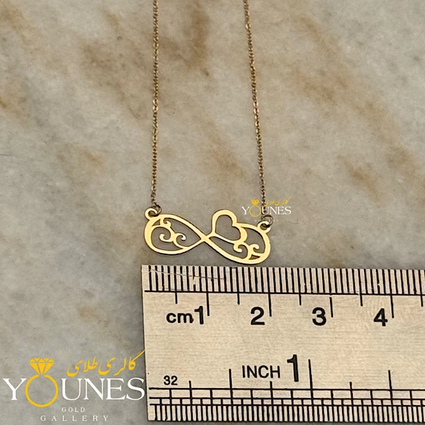 گردنبند بی نهایت هنری طلا لیزری